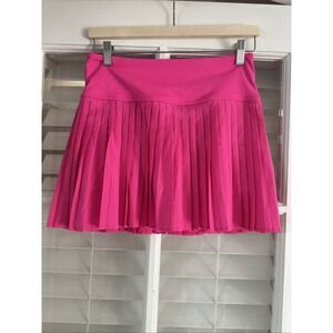 NWOT Women's Fabletics Hot Shot Pleated Skirt Miami Pink Barbie Neon - Small